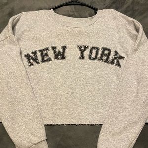 Cropped Grey Crewneck